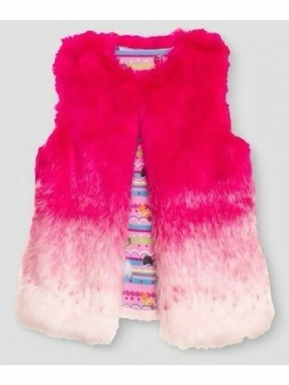 Dreamworks Trolls Pink Ombre Faux Fur Vest for Kids
